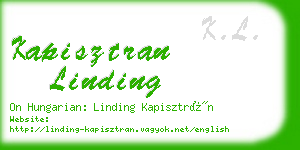 kapisztran linding business card